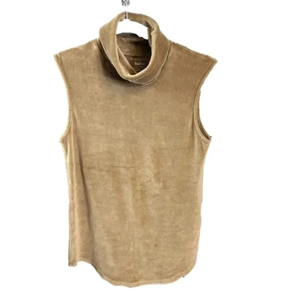 Majestic Paris for Neiman Marcus Velour Sleeveless Turtleneck Tee - Picture 1 of 5
